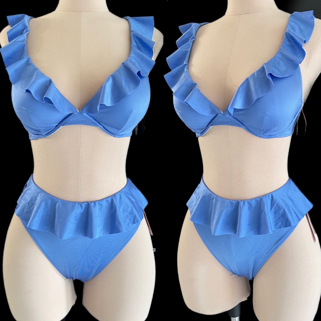 Victorias Secret Swim 2 Two Piece Bikini Set Top Bra Bottom 34dd - M